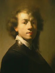 Porträt von Rembrandt mit einem Harnisch